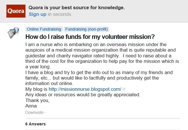 Raise funds through Quora