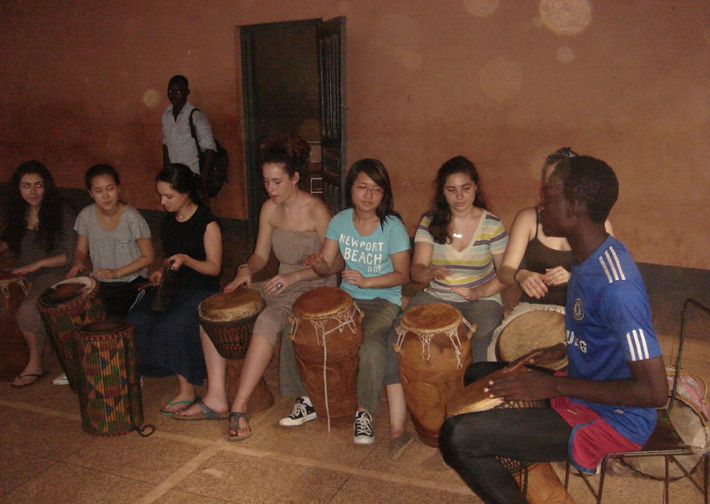 drum lesson in Ghana