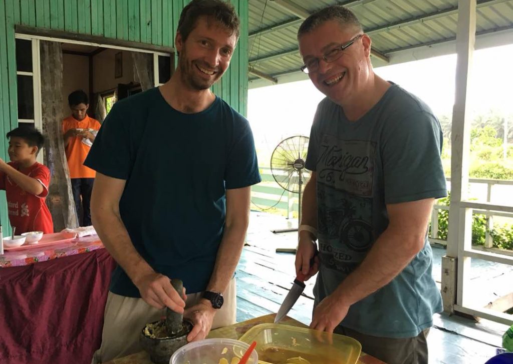 cooking by volunteers