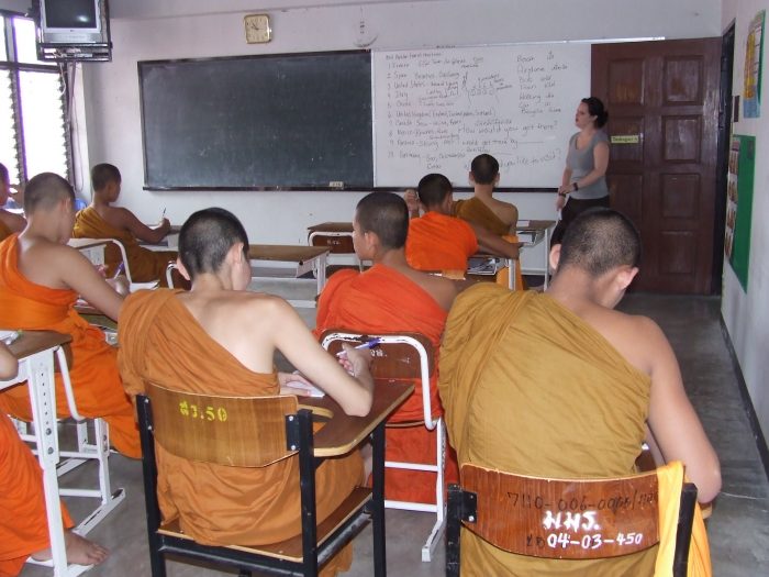 teaching in a classroom