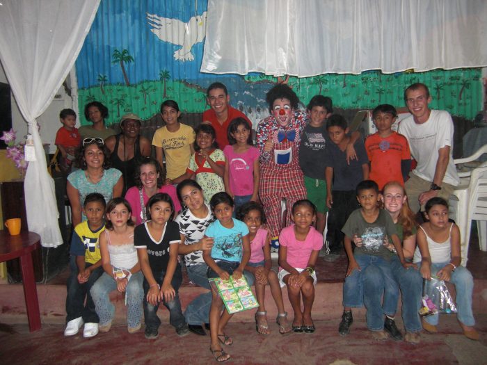 volunteers with kids