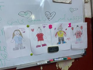 students colorful drawings