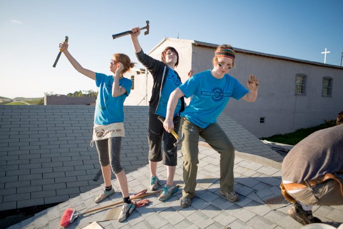 volunteers funny poses