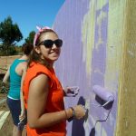 female volunteer working
