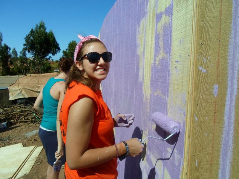 female volunteer working