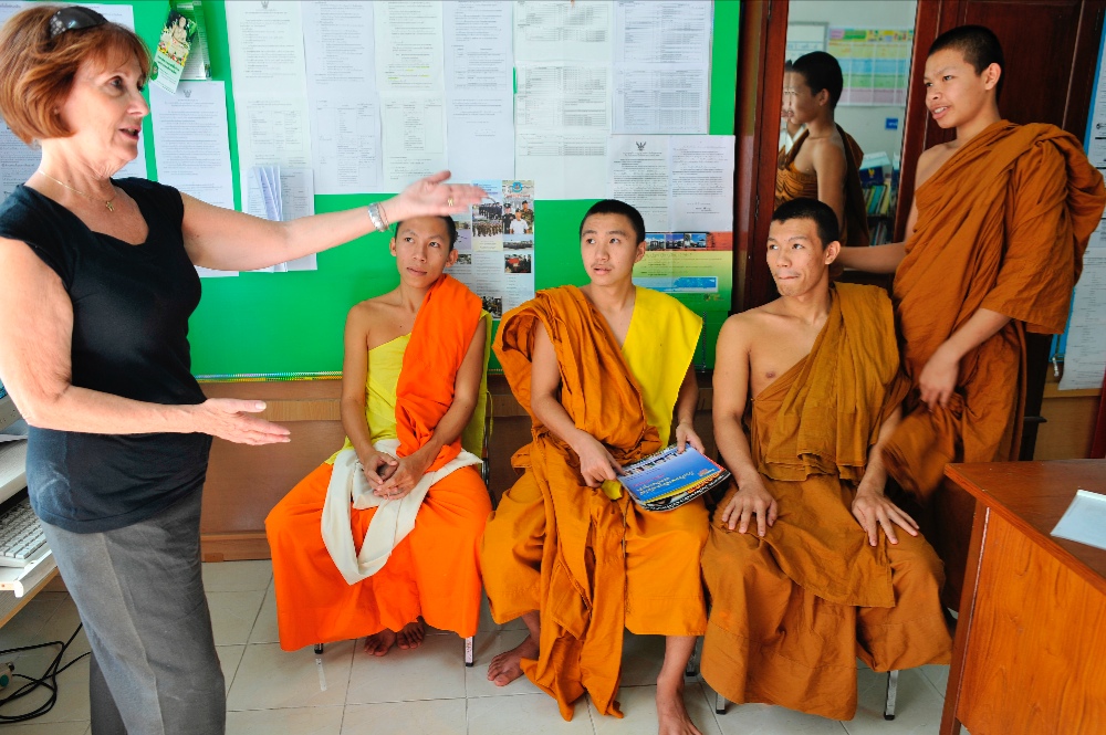 teaching monks in thailand