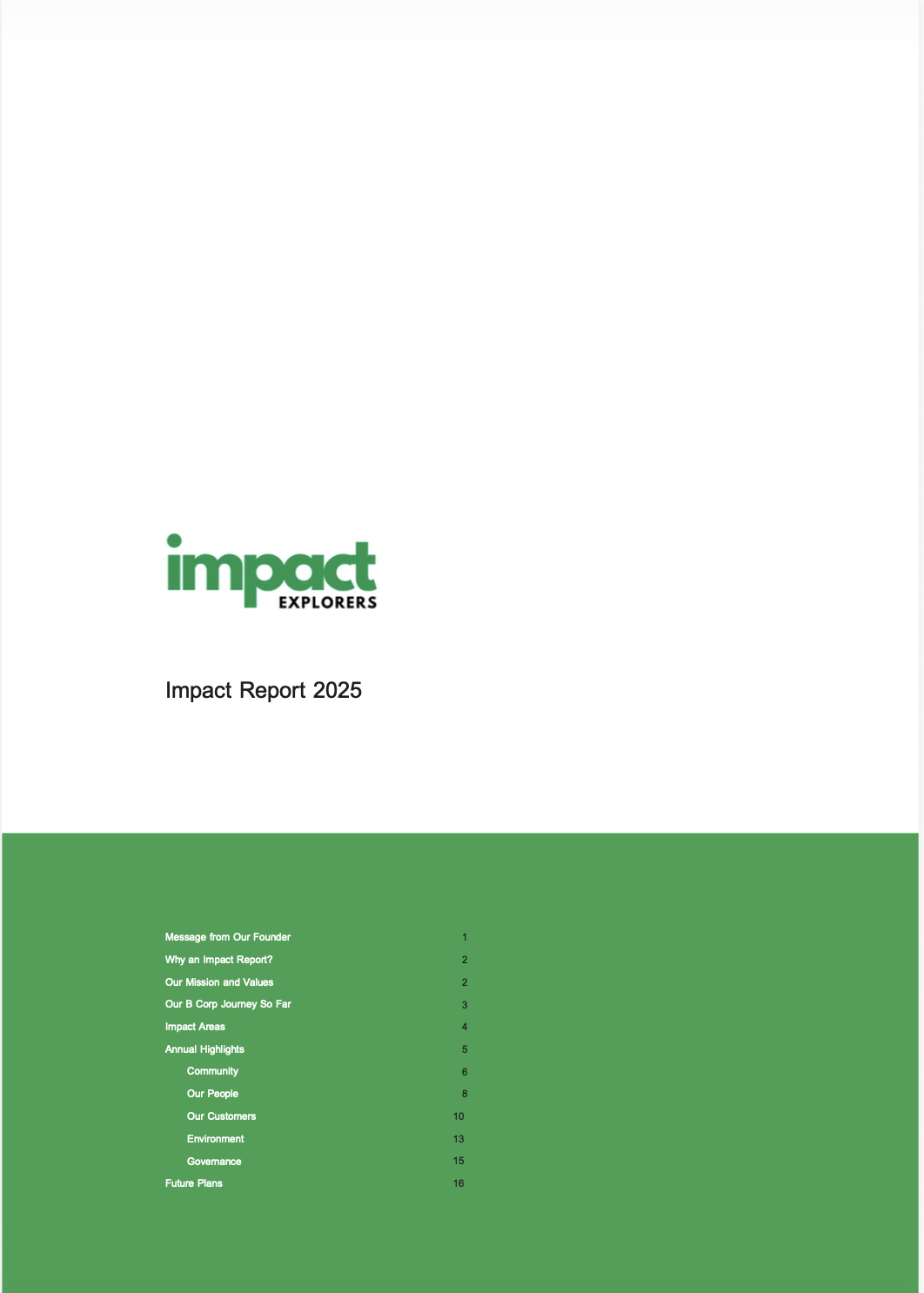 Scarica il Rapporto d'impatto 2025 per Impact Explorers