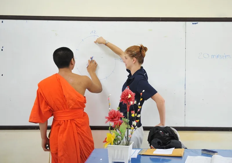 Volunteer Teaching English To Monks in Chiang Mai Thailand