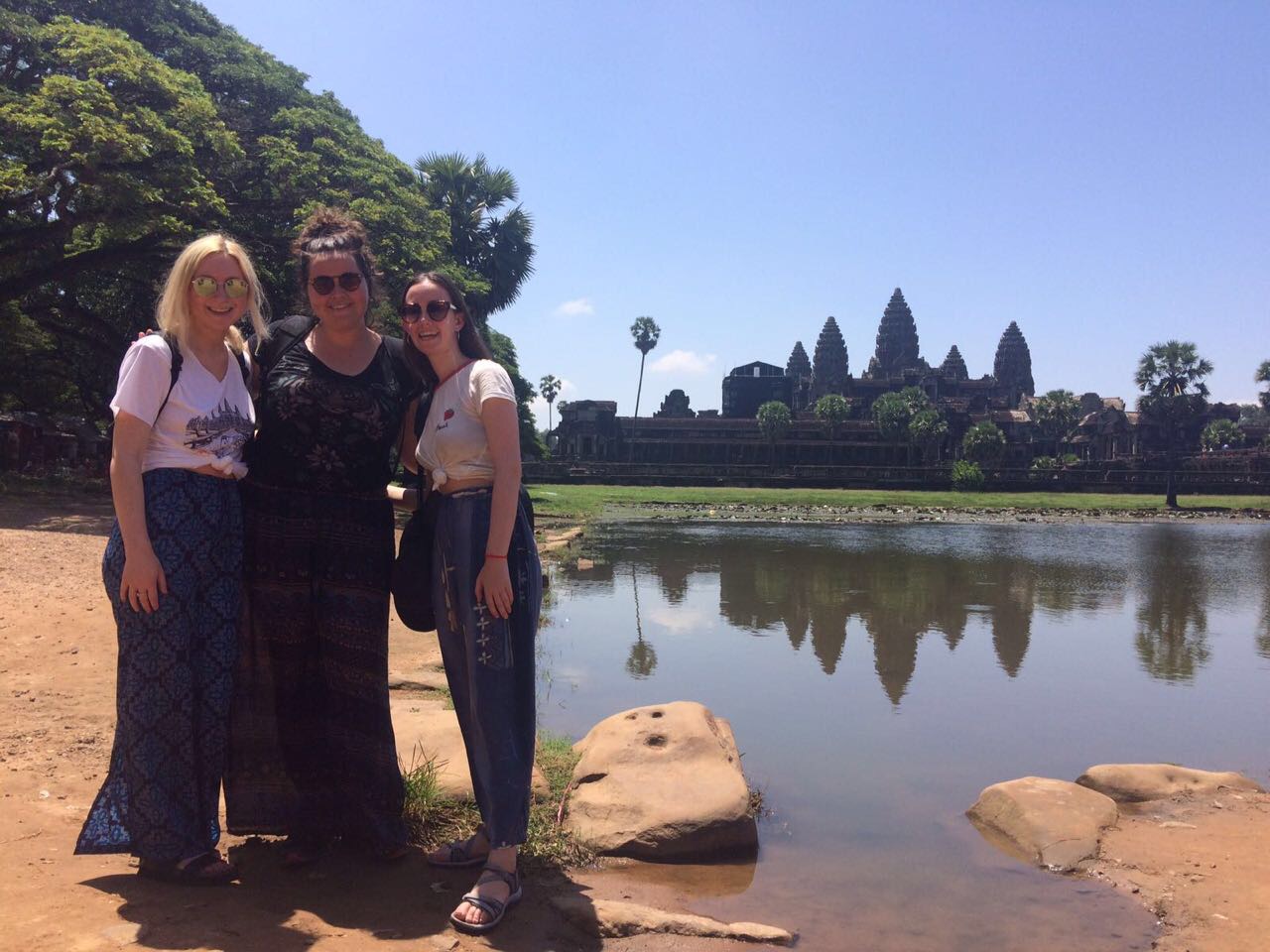 Volunteers at Angkor Wat in Cambodia