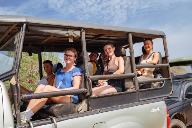 Volunteers on safari at the weekend