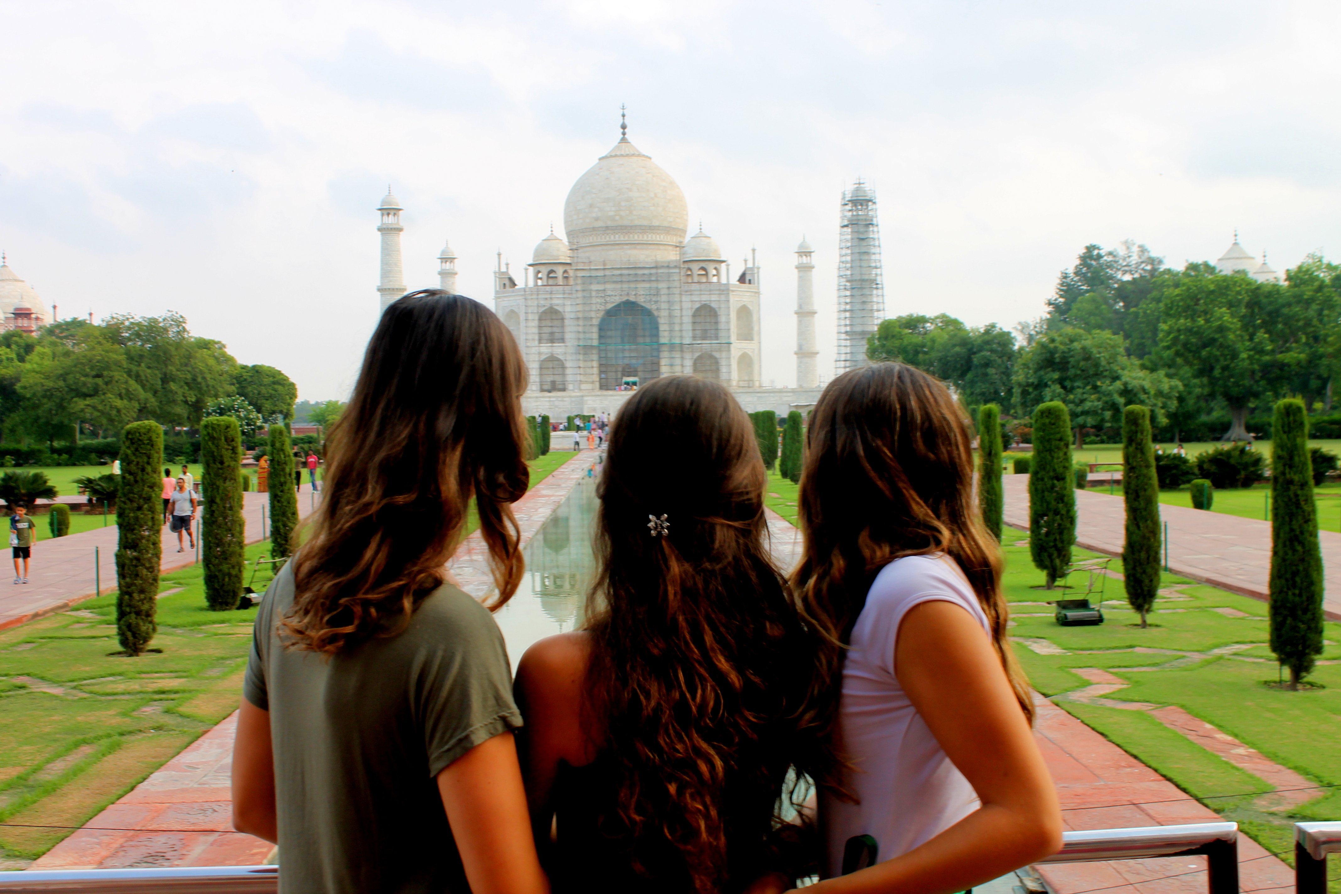 Volunteers visiting the Taj Mahal in India